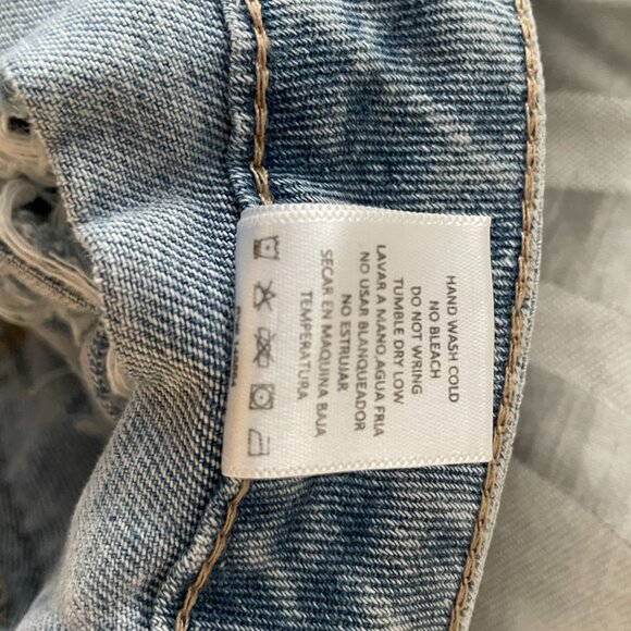 A Distressed Denim Maxi Skirt Snap Front - SZ XL   New without Tags - Picture 8 of 8